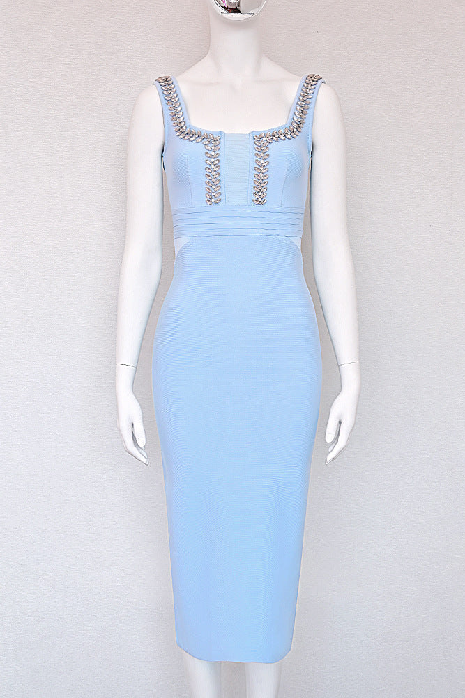 O1CN01W8QkfE24J3cvlNhir__4172087369-0-cib LIGHT BLUE HEAVY KNIT SHEATH DRESS