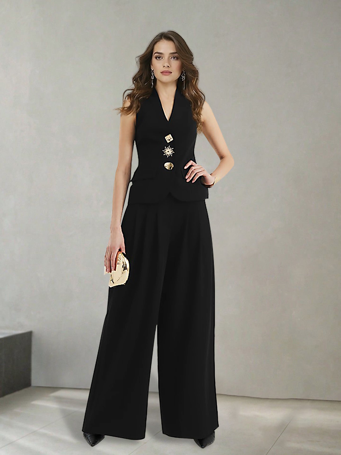 O1CN01WYz8T31zMCHwFLQOa__2217524266699-0-cib BLACK HIGH WAIST PLEATED WIDE LEG OFFICE TROUSERS