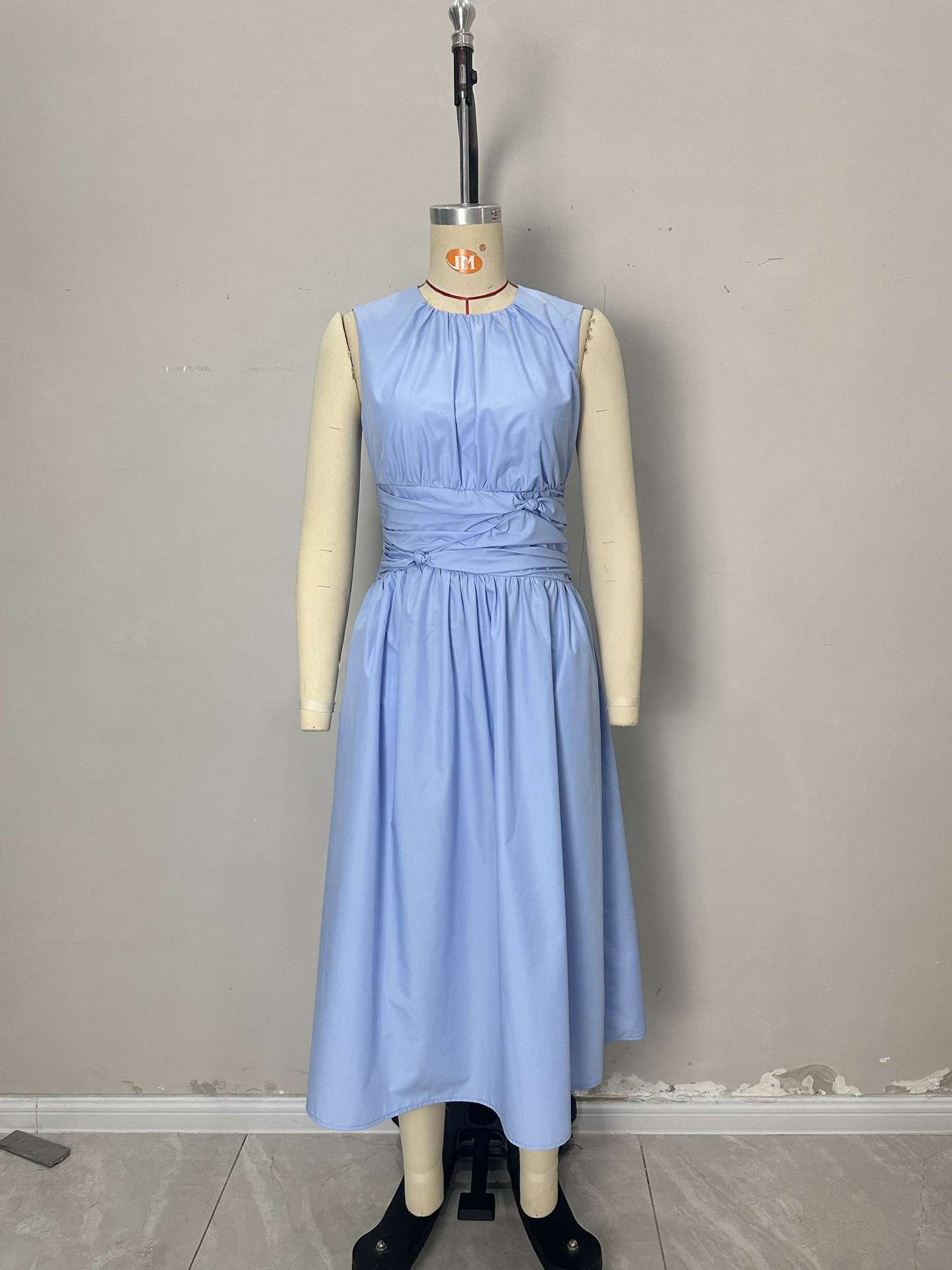 O1CN01Wl9s8l1zMCItbfdRf__2217524266699-0-cib LIGHT BLUE SLEEVELESS TWISTED WAIST MIDI DRESS SUMMER