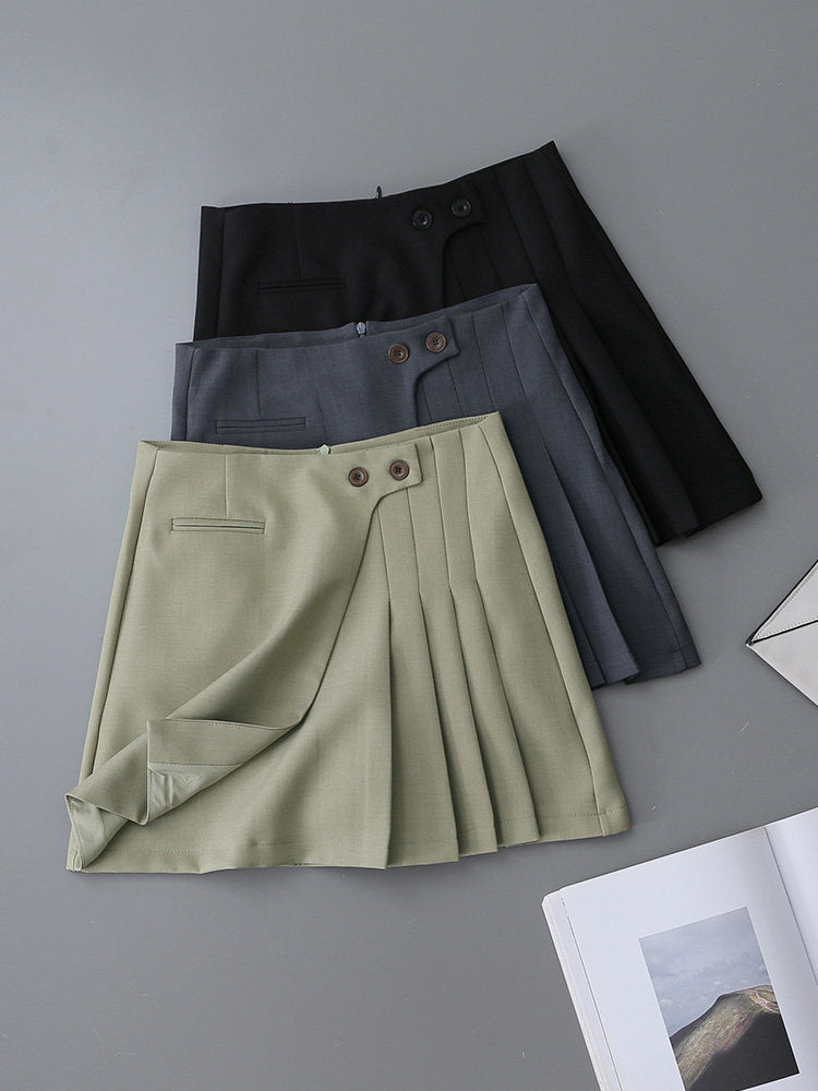 O1CN01XIH4kw1fP8I3CPai4__163593998 LIGHT GREEN HIGH-WAIST PLEATED SKORT BUSINESS MINI