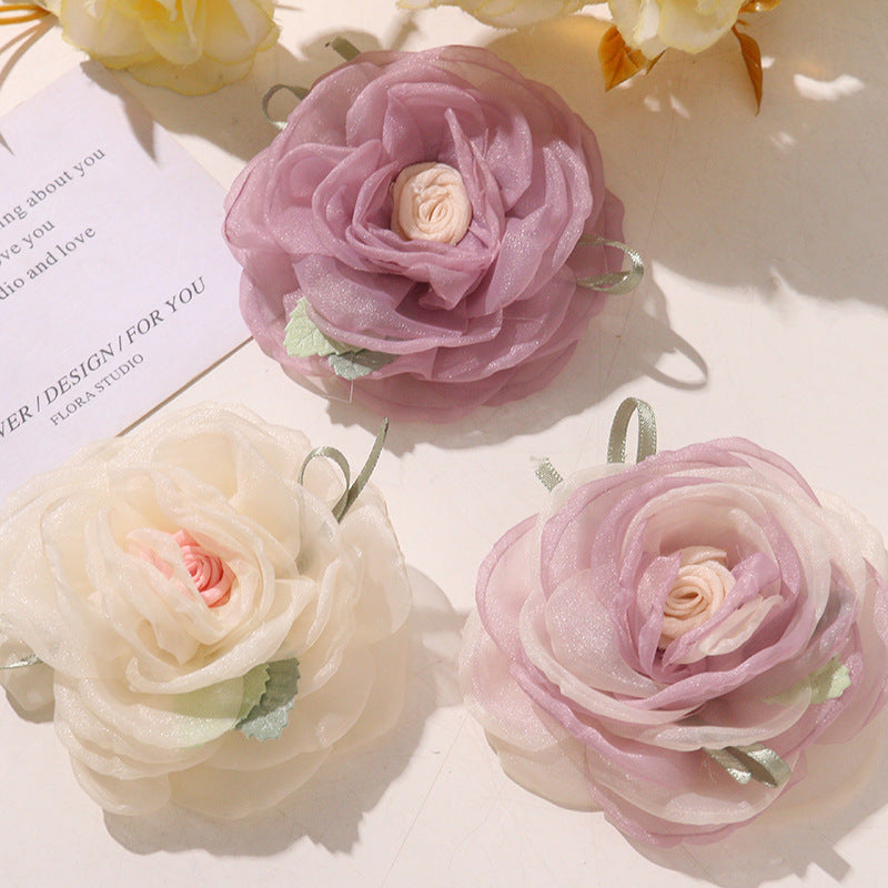 O1CN01XVHwWL1VP0Ku9mILW__2213253512644-0-cib SPRING FAIRY CHIFFON ROSE CORSAGE CLAW CLIP HAIR ACCESSORY