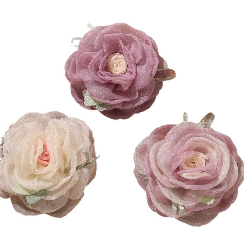 O1CN01XlYsni1VP0KtmXxKm__2213253512644-0-cib SPRING FAIRY CHIFFON ROSE CORSAGE CLAW CLIP HAIR ACCESSORY