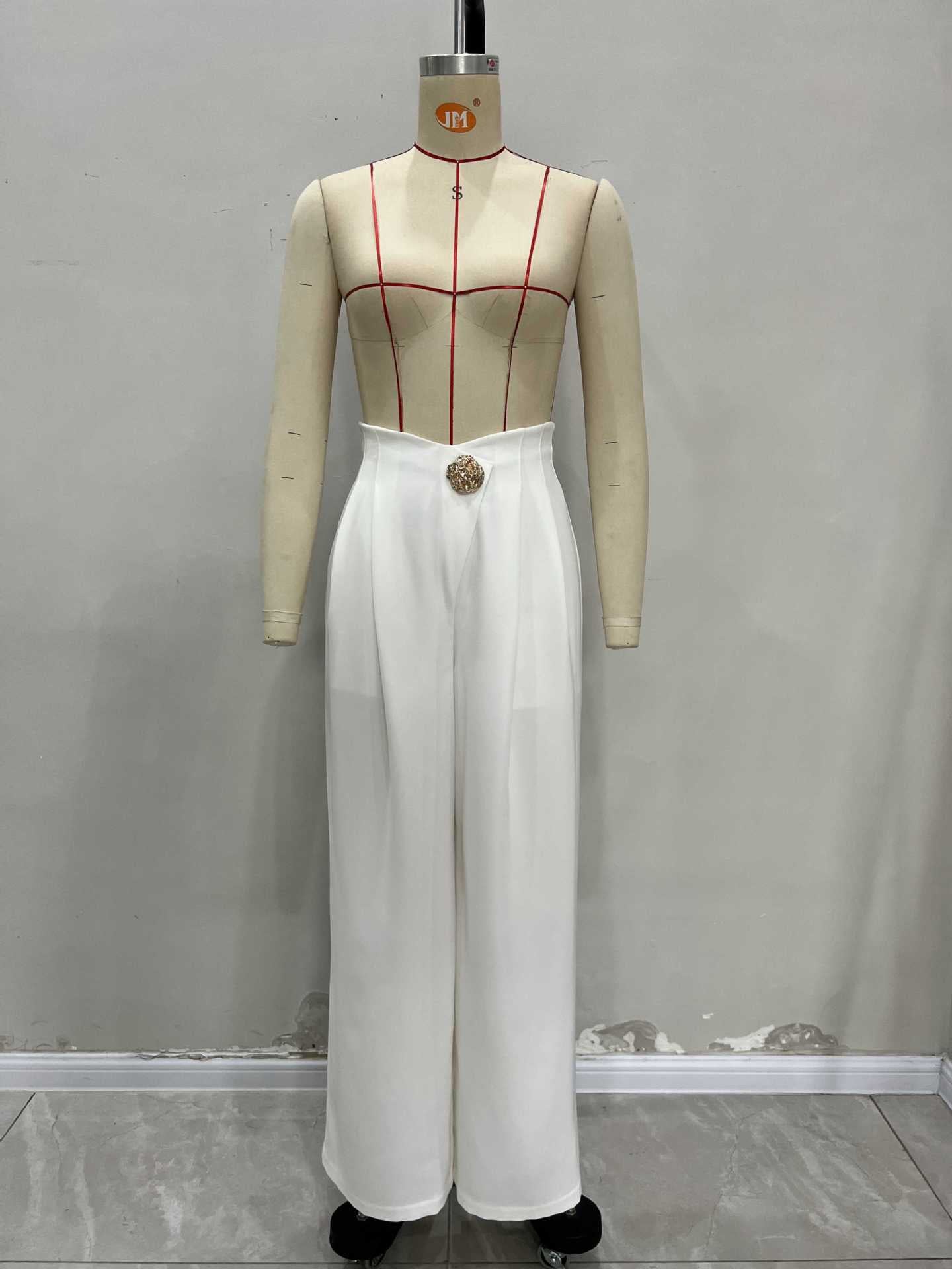 O1CN01YE3V201zMCIAAC5M4__2217524266699-0-cib HIGH WAIST WRAP FRONT GOLD BUTTON WIDE LEG PANTS