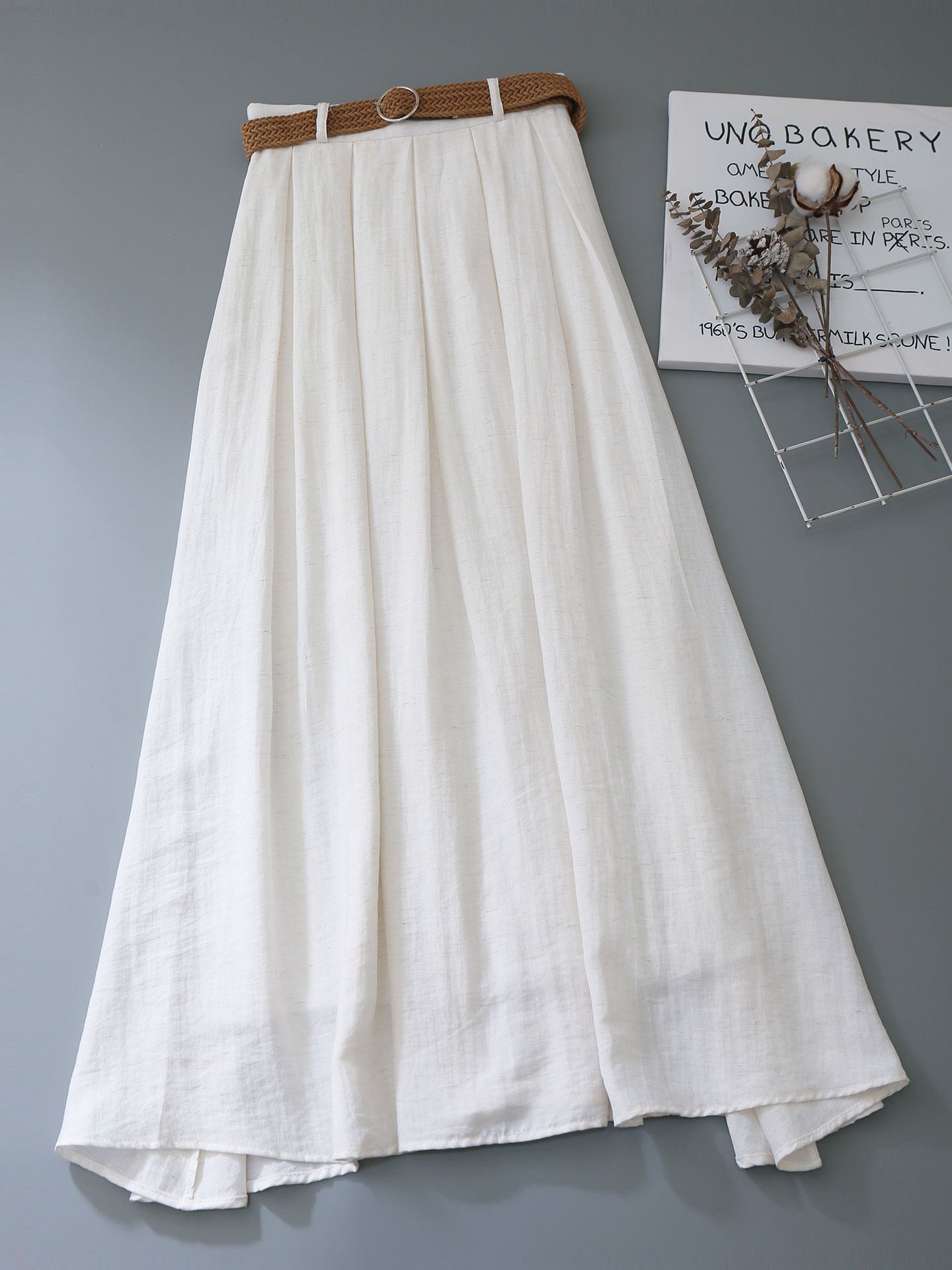 O1CN01YxPeFC1fP8bv2jeiI__163593998 HIGH WAIST PLEATED LINEN MIDI SKIRT