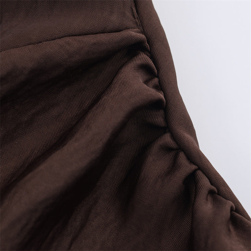 O1CN01ZIG8BF1zz8038SLbj__2210423836784-0-cib CHOCOLATE BROWN SATIN SHEATH DRESS FOR WEDDING GUEST