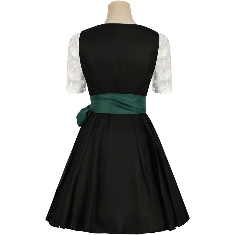 O1CN01ZQBbeA22MbOX92Bv1__2217033477106-0-cib BLACK FIT & FLARE DIRNDL DRESS SET, WOVEN COTTON BLEND