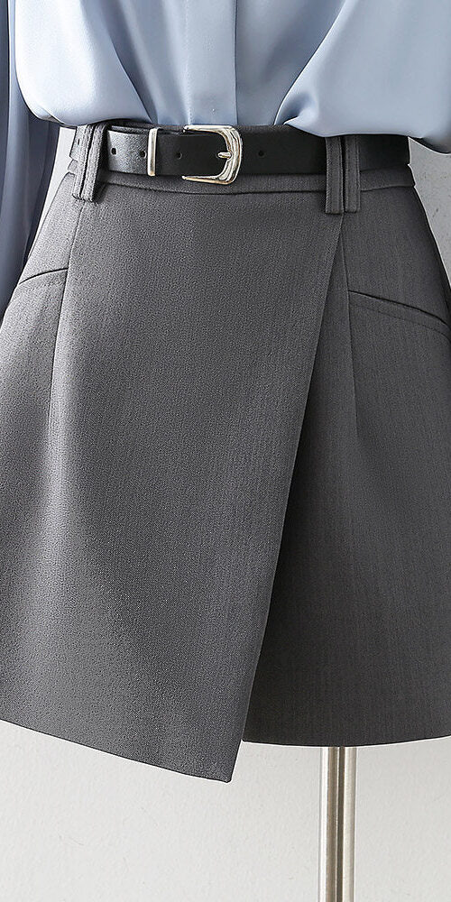 O1CN01a5nsno1fP8On1AVhM__163593998 GREY HIGH WAIST BUSINESS SKORT WITH WRAP BELT