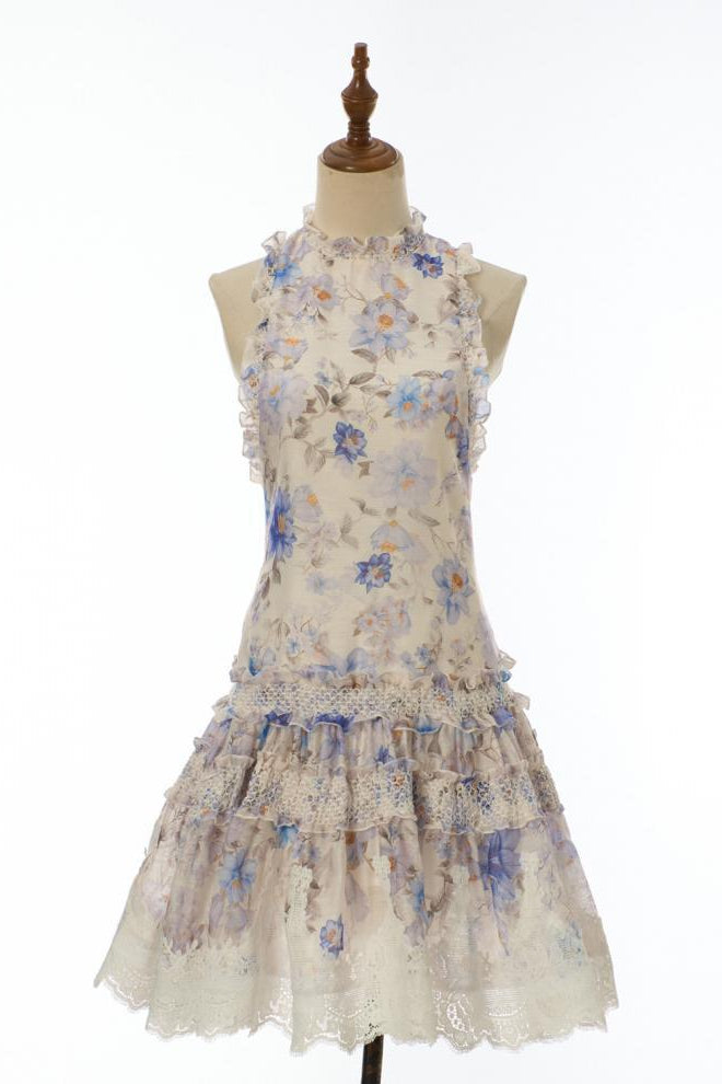 O1CN01aENi8N1R02IFoGc75__2216404562048-0-cib WHITE CHIFFON A-LINE TIERED DROP-WAIST DRESS