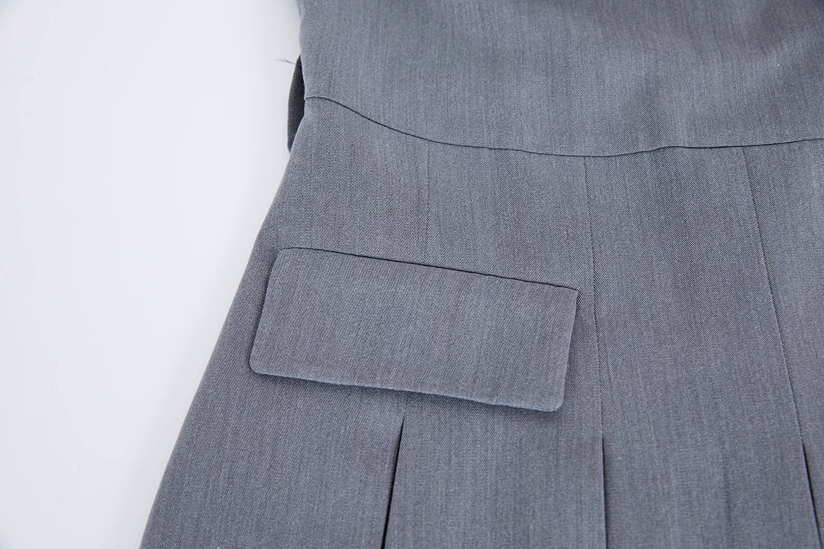 O1CN01aWMCX92GPGVUFPgLr__707849007 COLLARED SLEEVELESS BELTED PLEATED MIDI SHIRT DRESS