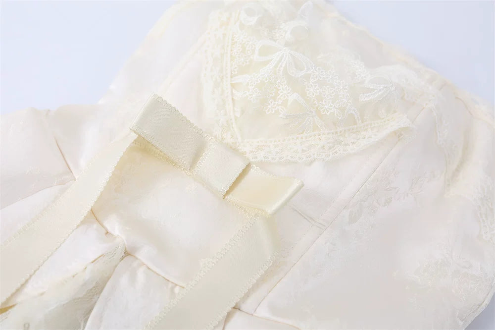 STRAPLESS LACE CORSET PEPLUM SKORT ROMPER