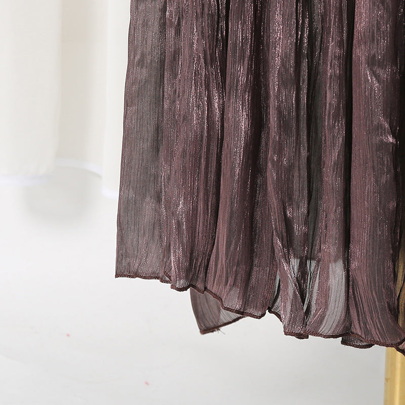 O1CN01bVBdAf1v3BTGGJ2yt__2485646116-0-cib BRONZE METALLIC DRAPED A-LINE GOWN HIGH SLIT EVENING