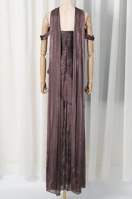 O1CN01cdMrj61v3BTFwjeJs__2485646116-0-cib BRONZE METALLIC DRAPED A-LINE GOWN HIGH SLIT EVENING