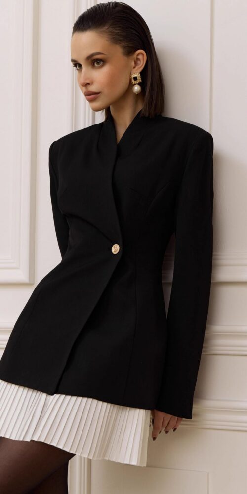 O1CN01ch6k811TkPYXSIjtD__2217550252420-0-cib ONE BUTTON BLAZER PLEATED MINI DRESS