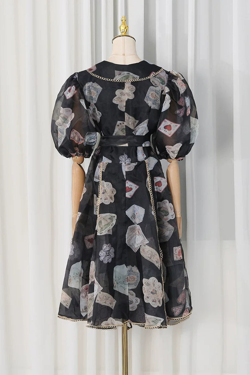 O1CN01dcbYEj1t6GuwIrXH4__2218640085852 V-NECK BALLOON SLEEVE PRINT BELTED MIDI DRESS