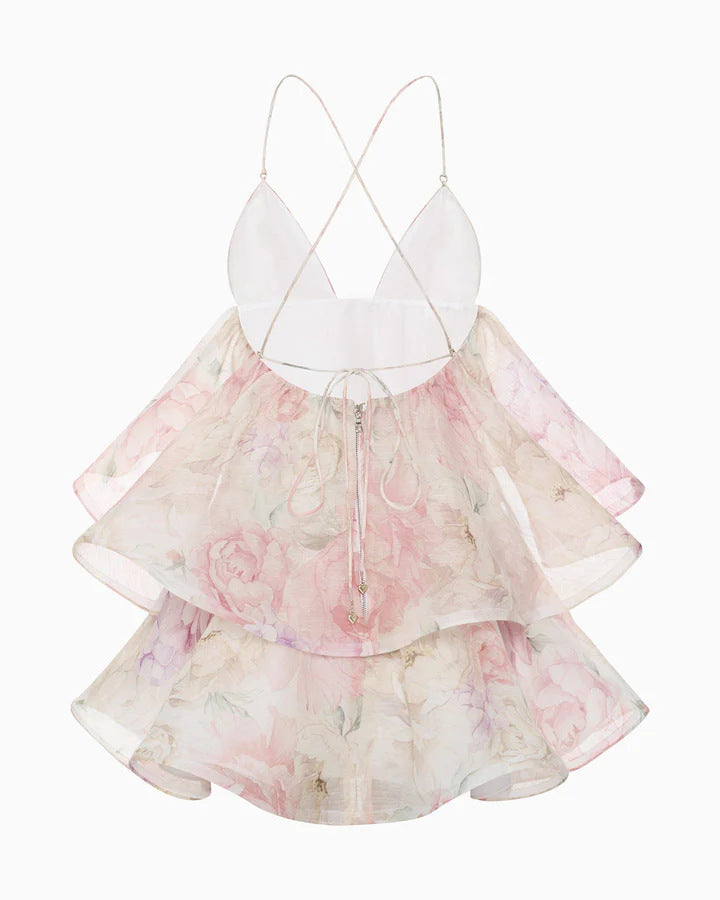 O1CN01eHZhDO1LH5L8dTcX1__2222449821273-0-cib LIGHT PINK ORGANZA FLORAL A-LINE BABYDOLL MINI DRESS