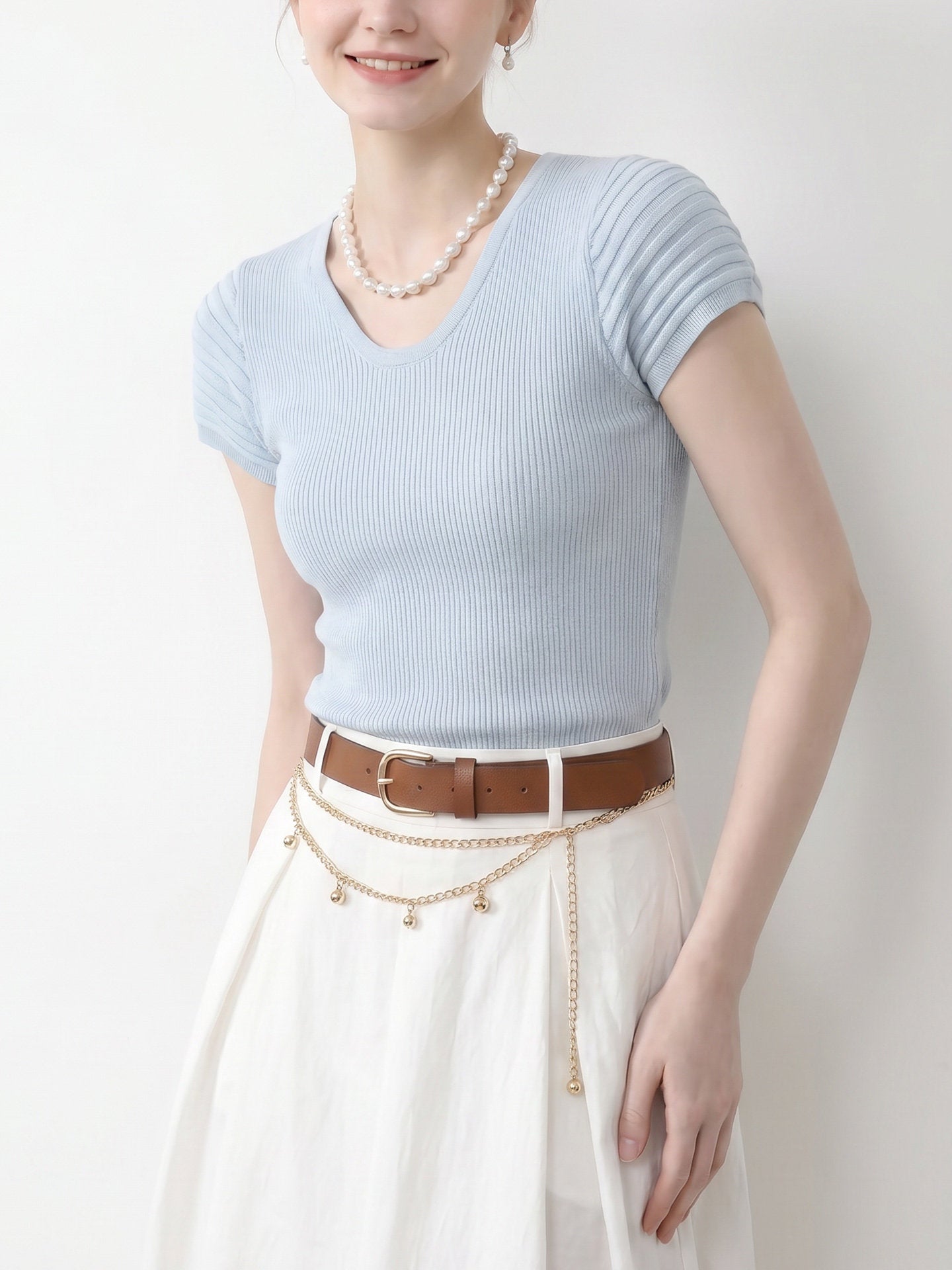 O1CN01edzRfg1fP8cP65ywu__163593998 U-NECK CAP-SLEEVE RIBBED KNIT TOP FOR WORK