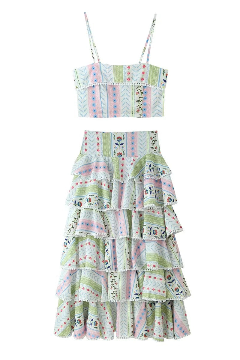 O1CN01ftaWUF1nZgfKLA3Bq__2222542135104-0-cib TWO-PIECE SET | TIERED MAXI SKIRT | POM-POM TRIM