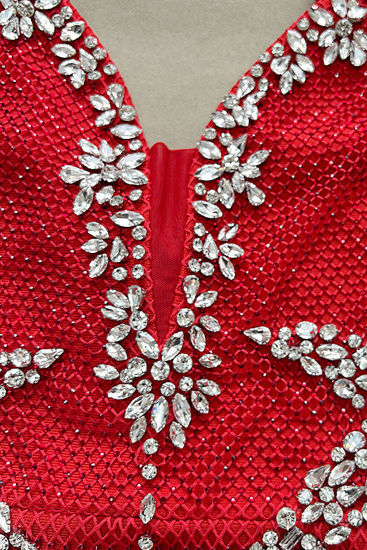 O1CN01fyNEbX2Ke9qw3P9HH__2214659599581-0-cib RED BEADED MERMAID EVENING GOWN SPARKLE