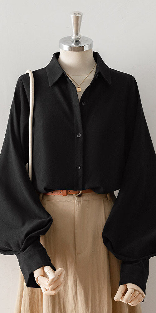 O1CN01gaiByj1fP8SdYzssk__163593998 LANTERN SLEEVE POINT COLLAR WORK BLOUSE