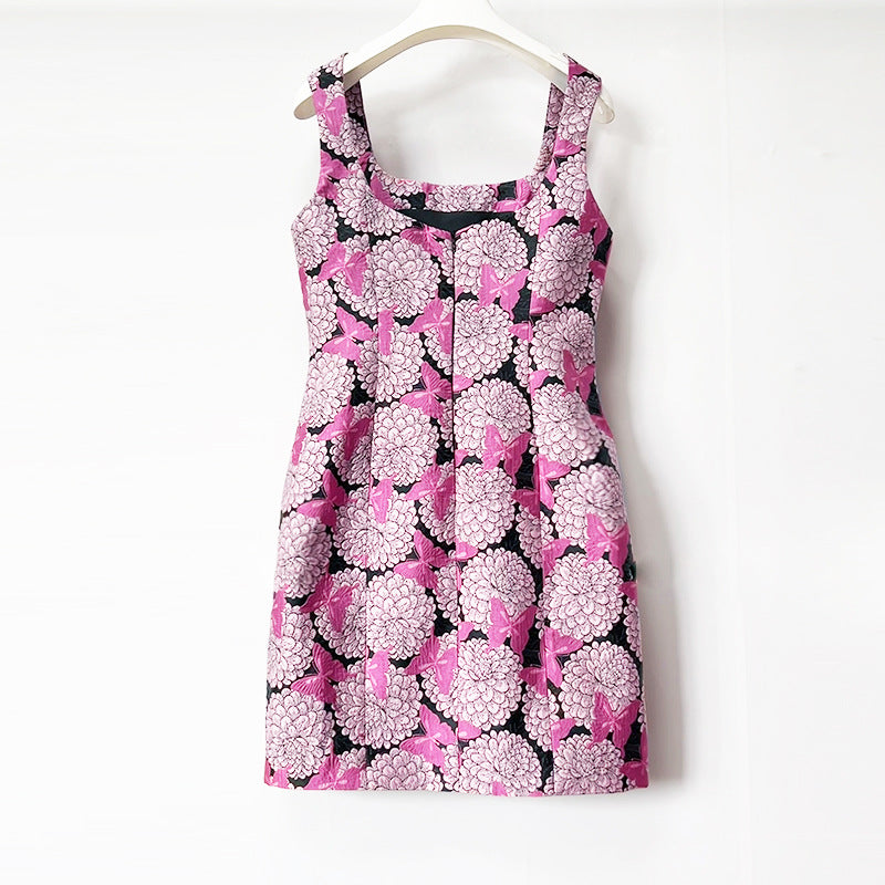 O1CN01hdeARh1PGrWk4Fwwp__2215471241814-0-cib SQUARE NECK FLORAL BUTTERFLY SLEEVELESS MINI DRESS