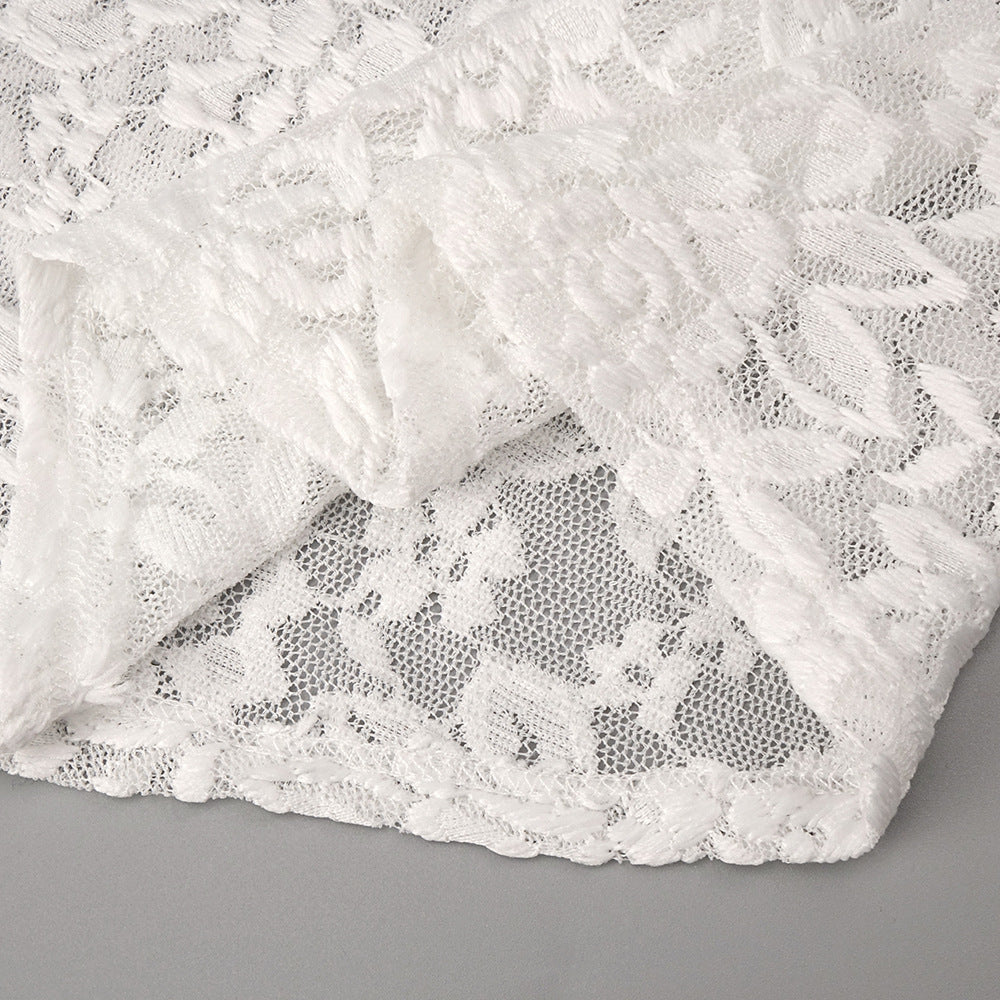 O1CN01jDay6q1DRbVoJrsEA__2203467220213-0-cib WHITE LACE COLUMN GOWN WITH FRONT SLIT
