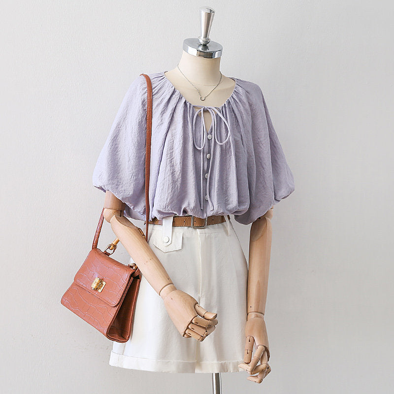 O1CN01jGhIJ61fP8QHJQtc1__163593998 GATHERED DRAWSTRING DOLMAN BLOUSE, SHORT SLEEVE, BOHO TOP