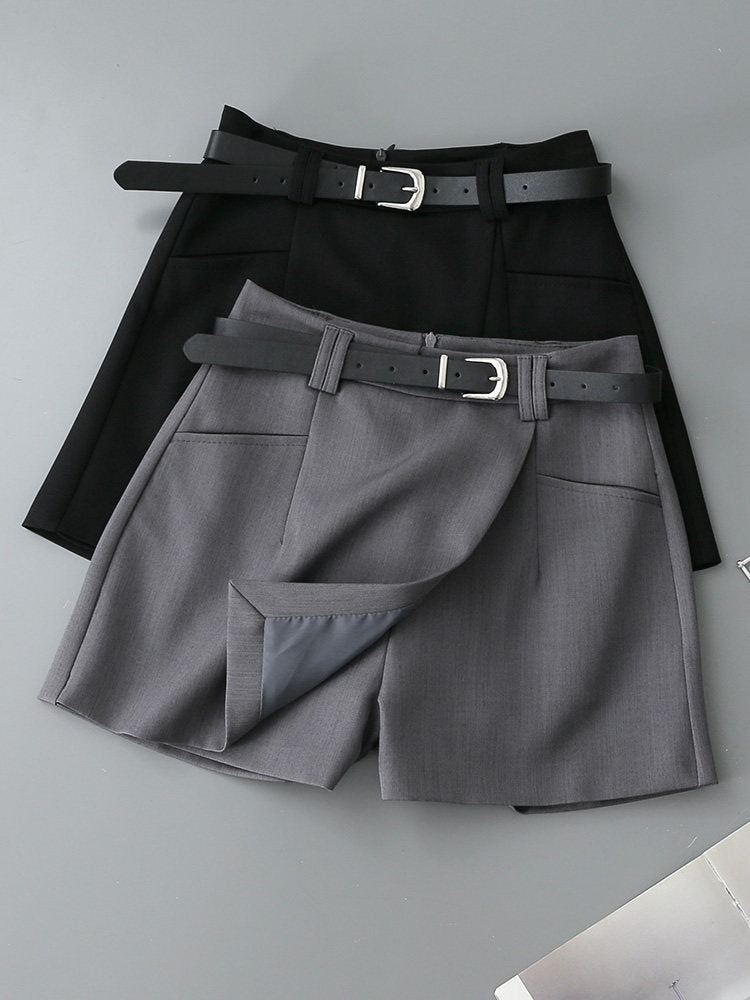 O1CN01jbEw841fP8OlCwUSA__163593998 GREY HIGH WAIST BUSINESS SKORT WITH WRAP BELT