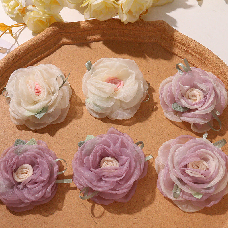 O1CN01kdawLA1VP0KvXGr1v__2213253512644-0-cib SPRING FAIRY CHIFFON ROSE CORSAGE CLAW CLIP HAIR ACCESSORY