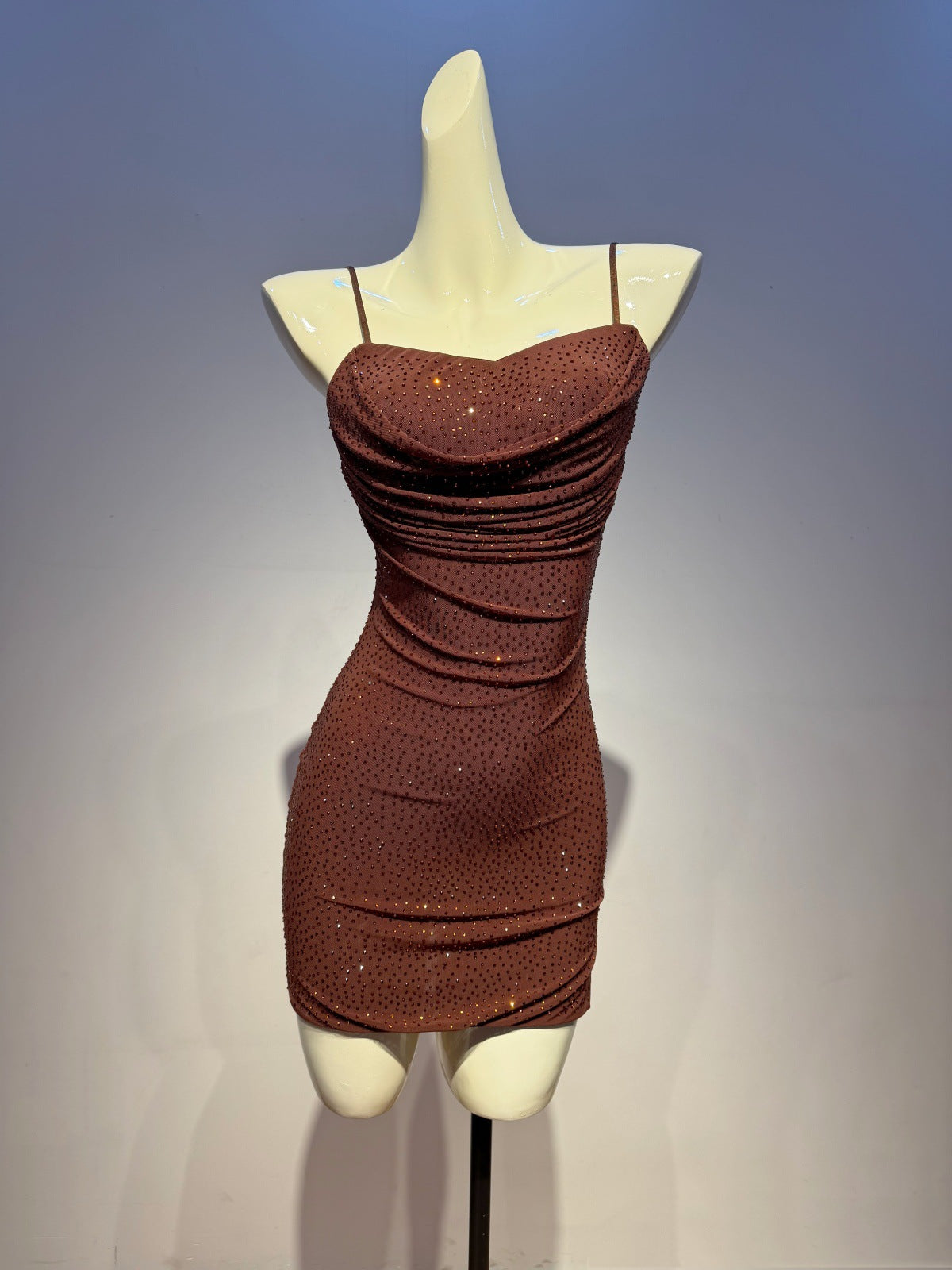 O1CN01kumKw82MW23NfgpOn__2214480629834-0-cib BROWN GLITTER BODYCON DRESS STRETCH KNIT COCKTAIL