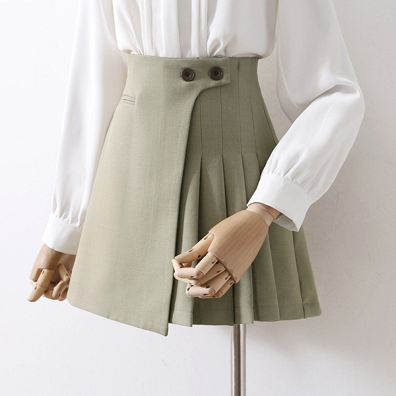 O1CN01l279cR1fP8I9Q48E9__163593998 LIGHT GREEN HIGH-WAIST PLEATED SKORT BUSINESS MINI