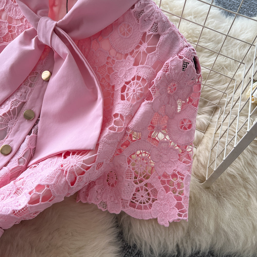 O1CN01mPadxM24PTIxq0Tfv__381577383 LIGHT PINK FLORAL LACE A-LINE MIDI DRESS