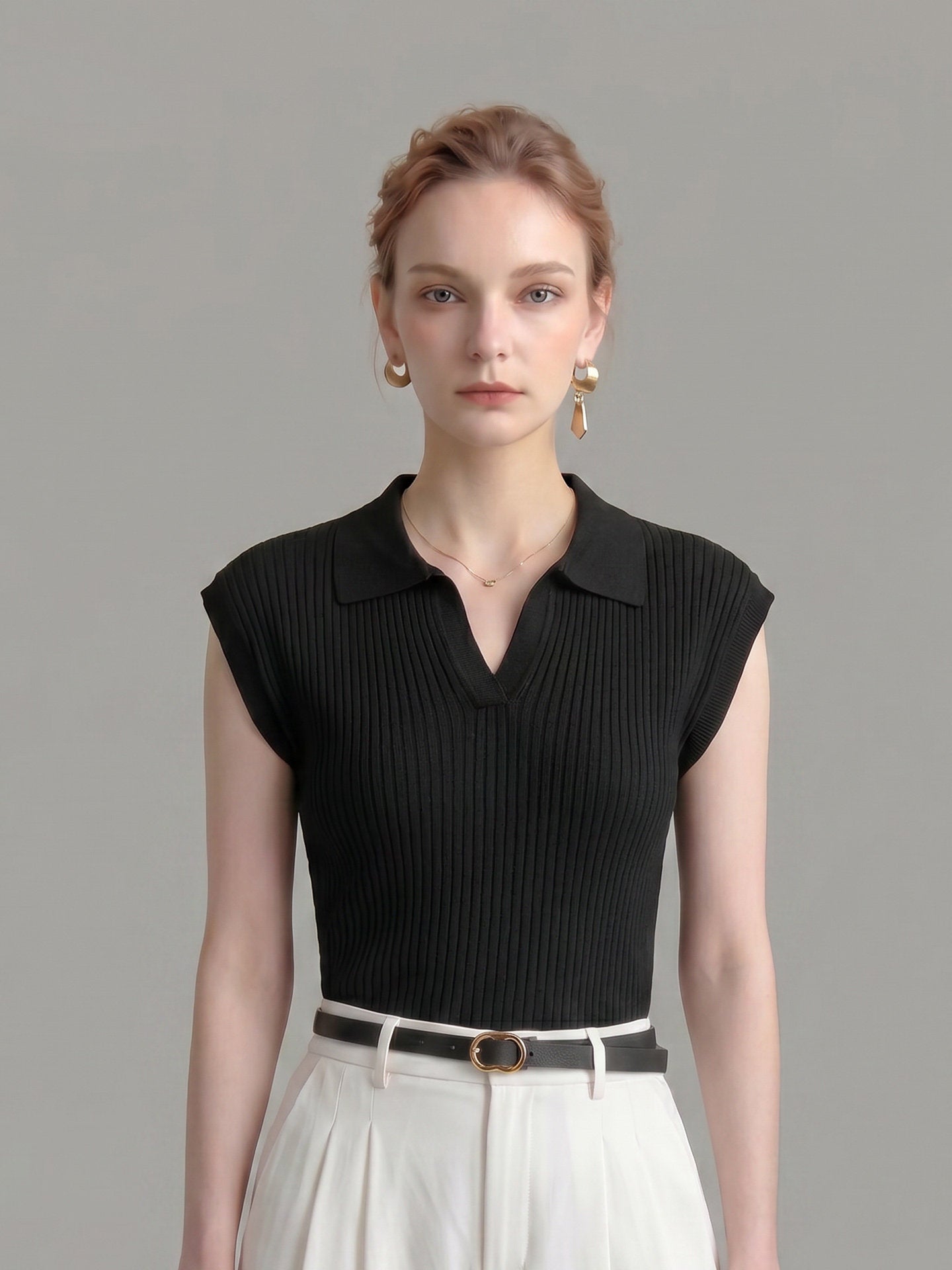 O1CN01ntiwGx1fP8c7XZfxF__163593998 POLO COLLAR RIBBED KNIT CAP SLEEVE TANK