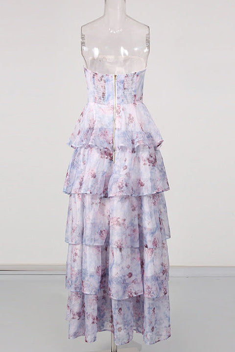 O1CN01oR7WmB1PaYdfkMC1H__2217558861857-0-cib FLORAL STRAPLESS TIERED MAXI DRESS FOR WEDDING GUEST