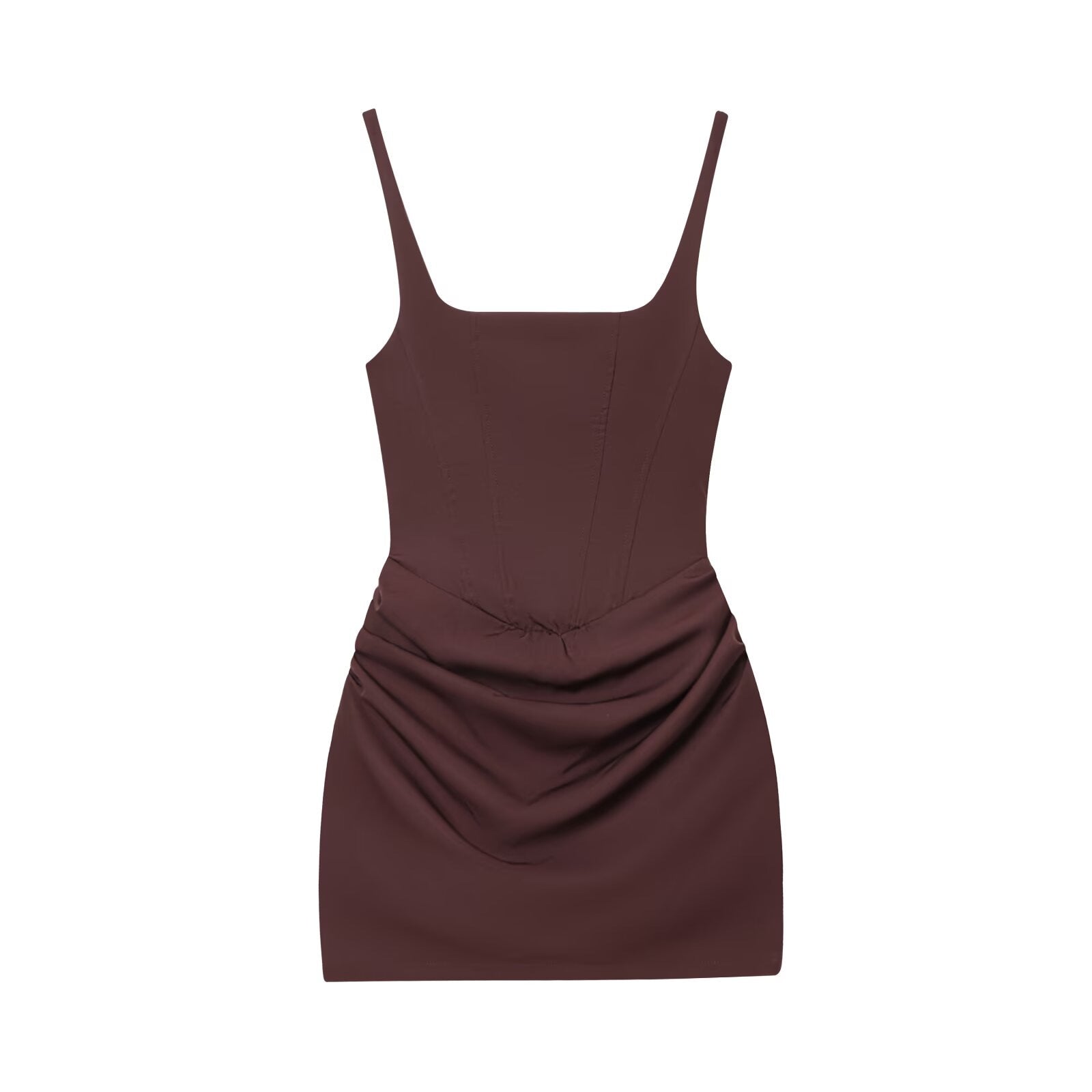 O1CN01oaJXp62IsElHNIz3T__2220380819341-0-cib SQUARE NECK RUCHED BODYCON MINI DRESS