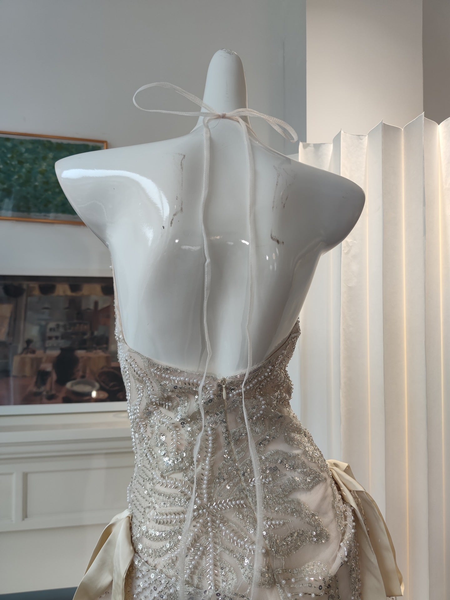 O1CN01pG0LHj1YcEdo48NwL__2208733143079-0-cib IVORY BEADED SHEER A-LINE COCKTAIL MINI DRESS