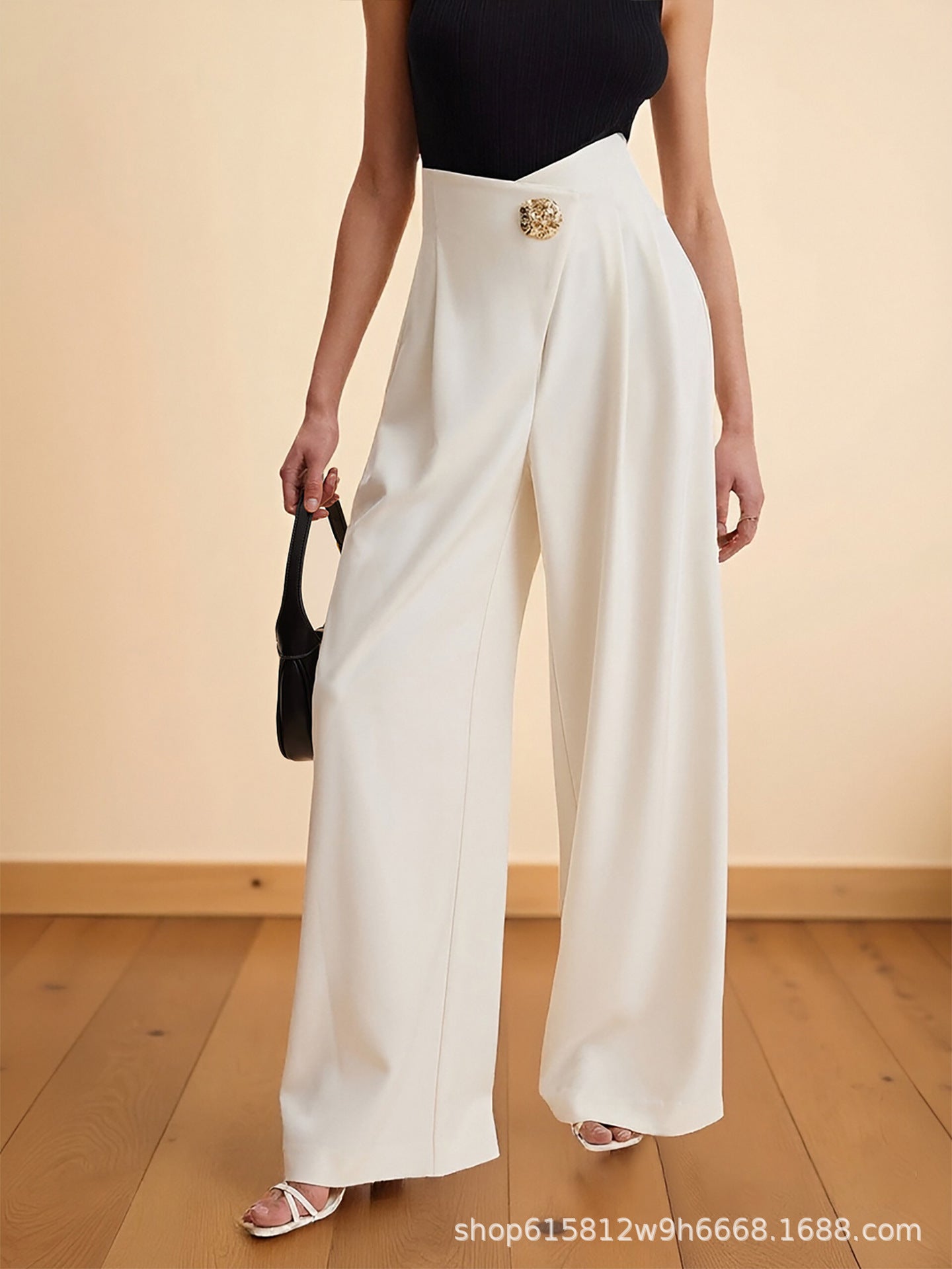 O1CN01r2tT8J1zMCHwpYiSP__2217524266699-0-cib HIGH WAIST WRAP FRONT GOLD BUTTON WIDE LEG PANTS