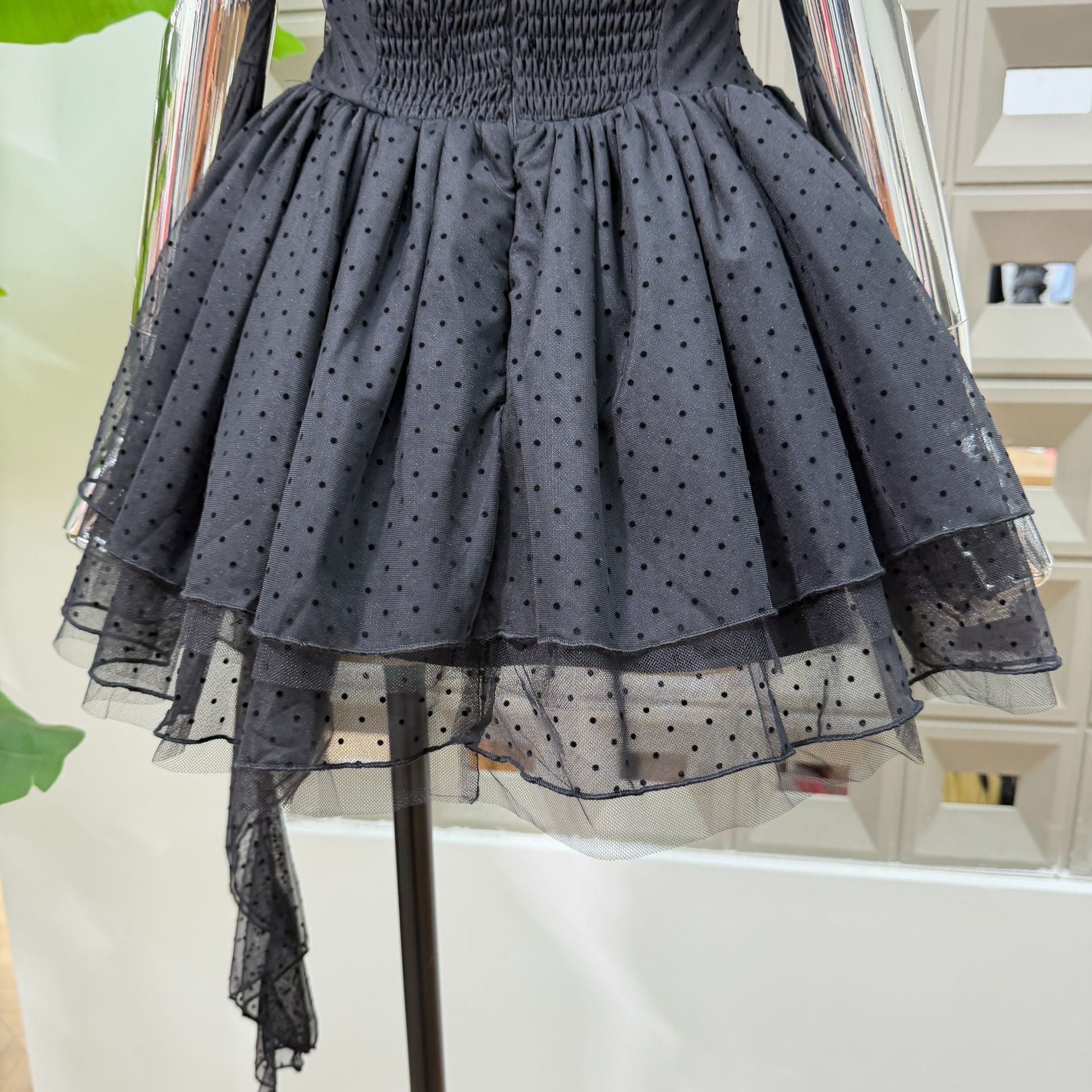 O1CN01rHSs2q1EoKkxnqsR2__2218304790398-0-cib BLACK TULLE FIT-AND-FLARE COCKTAIL MINI DRESS