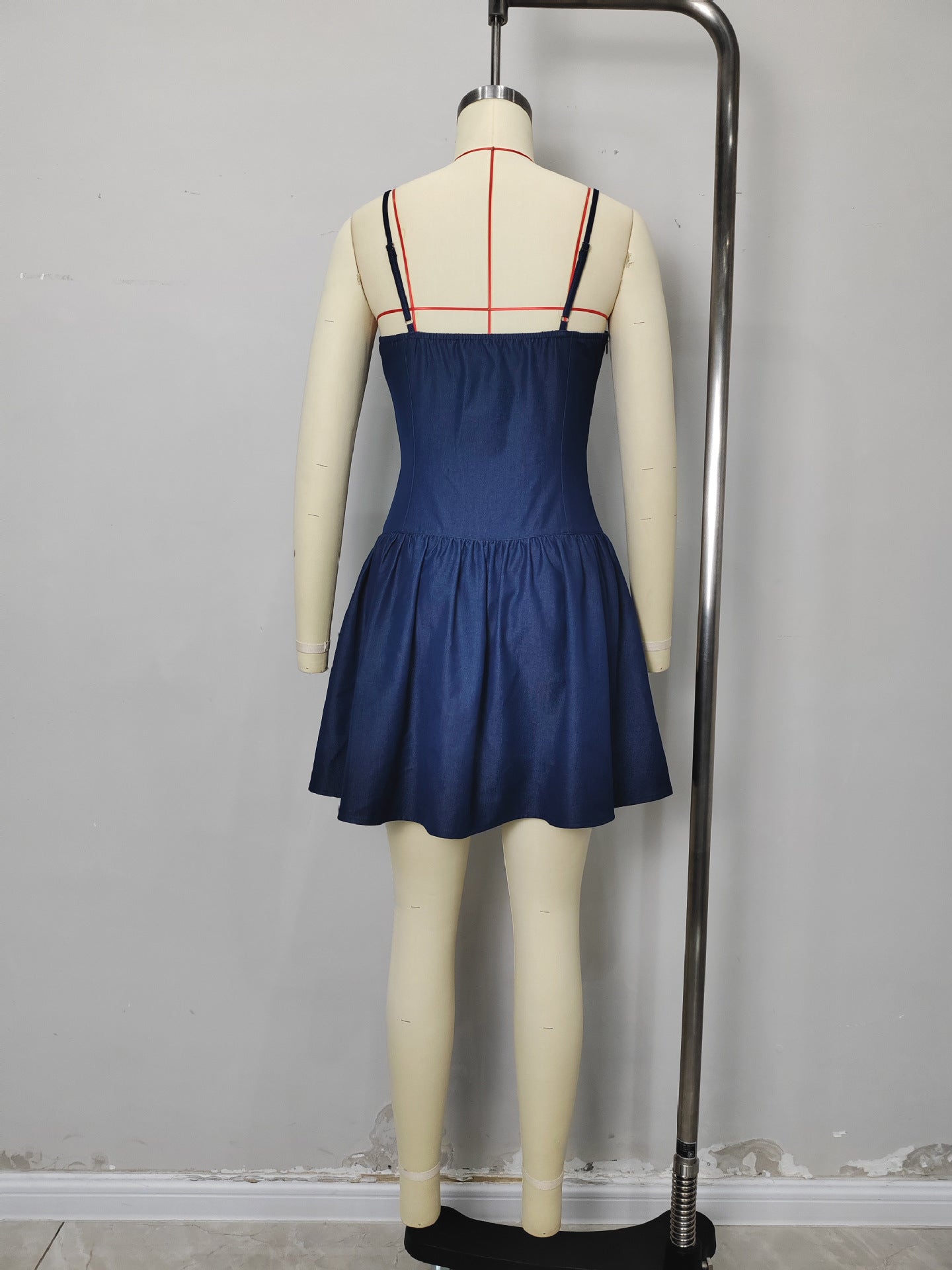 O1CN01tE8MQe1zMCIulRSGD__2217524266699-0-cib DARK DENIM SQUARE NECK FIT & FLARE MINI DRESS