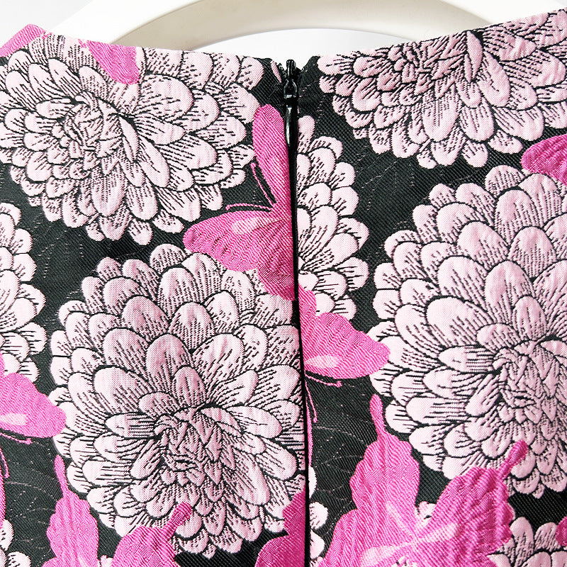 O1CN01uKBe8Y1PGrWjpLddI__2215471241814-0-cib PINK FLORAL BUTTERFLY PRINT MINI DRESS