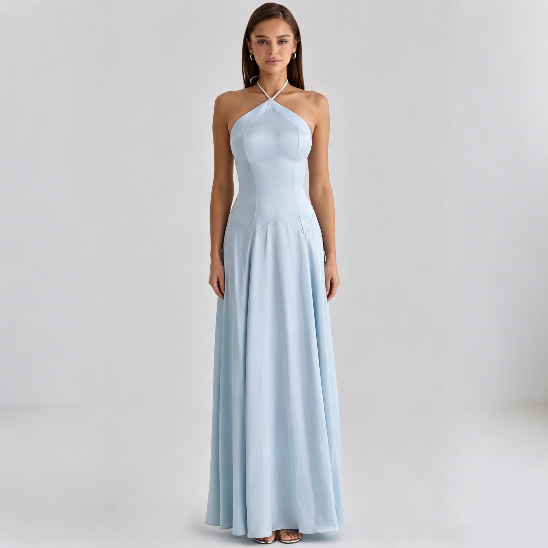 O1CN01w1m5Hu1TkPcov6A8o__2217550252420-0-cib HALTER SATIN MAXI DRESS FOR WEDDING GUEST