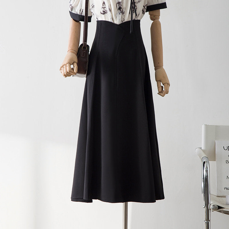 O1CN01wbipby1fP8Qlkk5g0__163593998 V-NOTCH HIGH-WAIST FLARED MIDI SKIRT