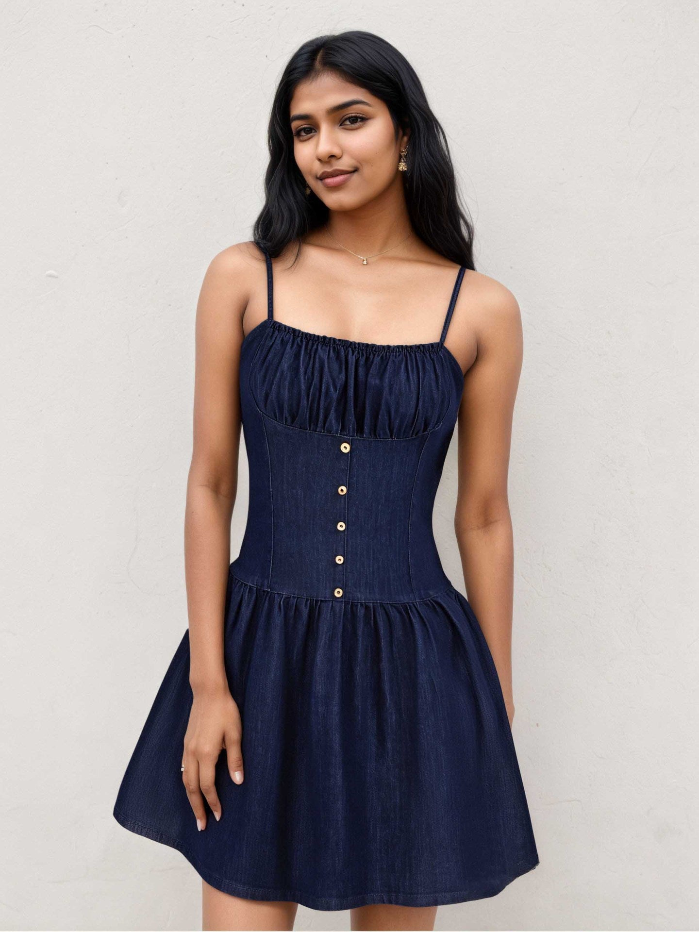 O1CN01wgOvi11zMCIZiWUo0__2217524266699-0-cib DARK DENIM SQUARE NECK FIT & FLARE MINI DRESS