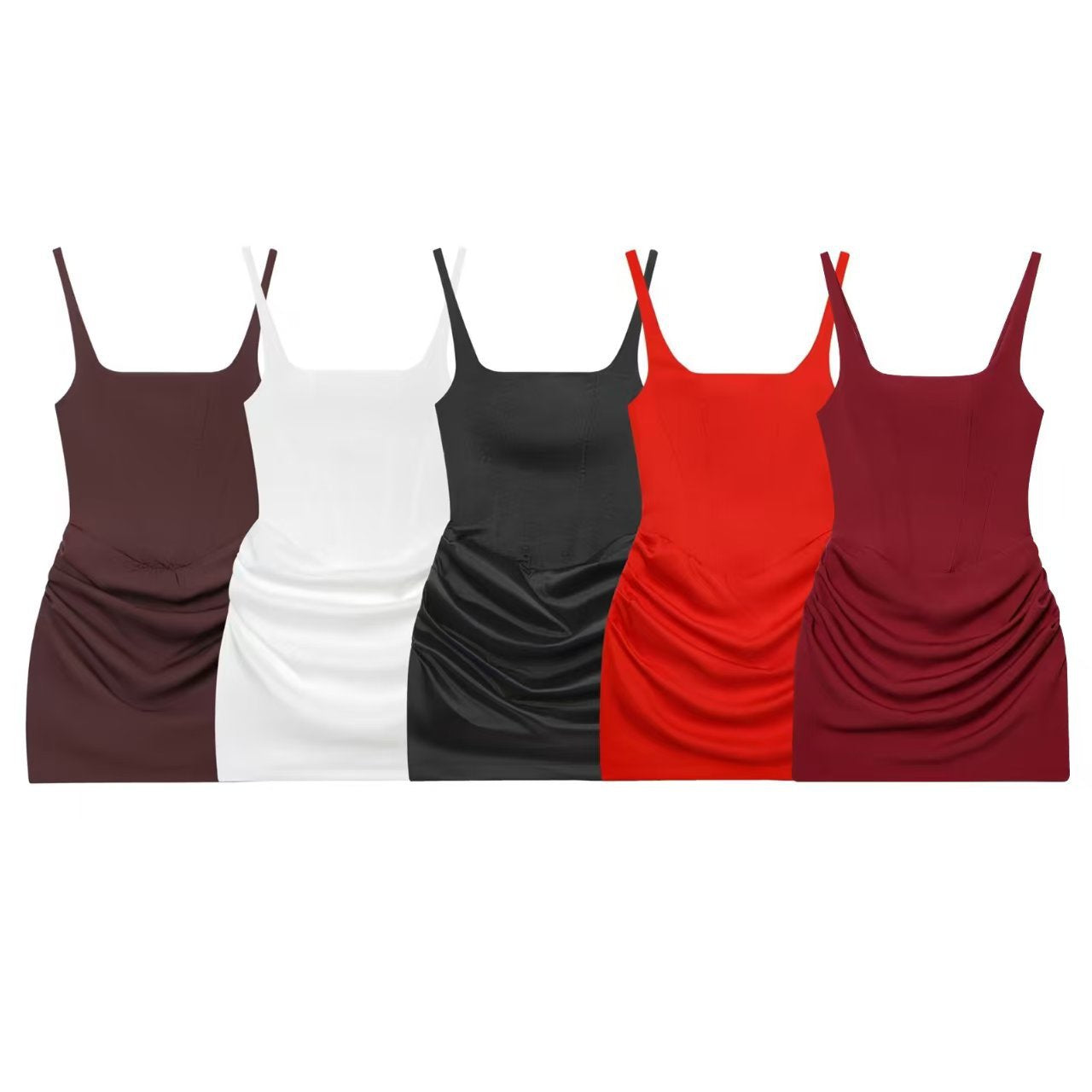 O1CN01xVMMTf2IsEmfPVdXo__2220380819341-0-cib SQUARE NECK RUCHED BODYCON MINI DRESS