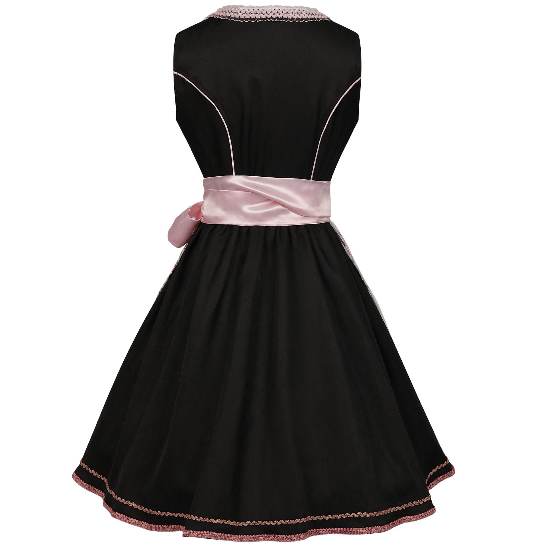 O1CN01ya8YKs1lMkDuJIwSH__2221191934805-0-cib BLACK MATTE WOVEN FIT-AND-FLARE DIRNDL DRESS