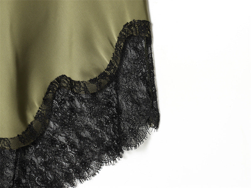 O1CN01zyMOl91zsiTjpuP5b__2221209346770-0-cib OLIVE SATIN ASYM LACE SLIP DRESS, EVENING