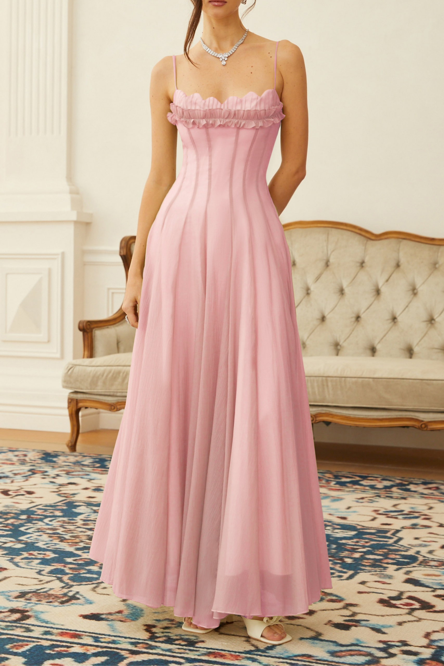 SakuraRuffledShirredTulleMaxiDress_2 SAKURA RUFFLE SHIRRED TULLE MAXI DRESS