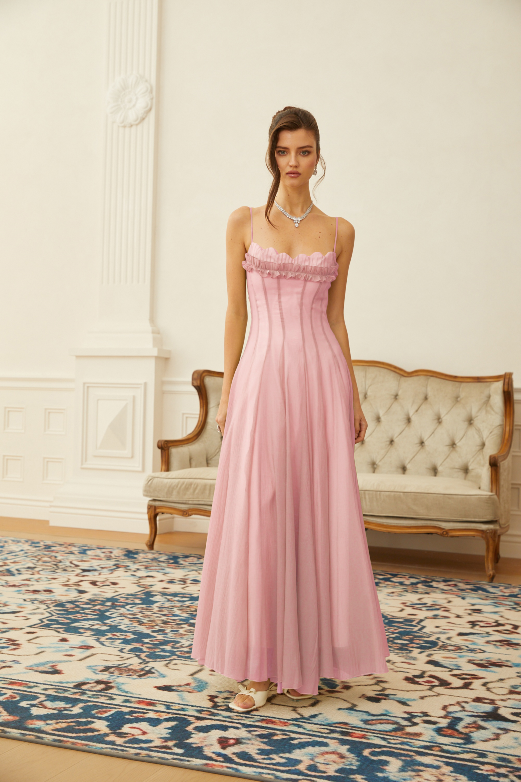 SakuraRuffledShirredTulleMaxiDress_3 SAKURA RUFFLE SHIRRED TULLE MAXI DRESS