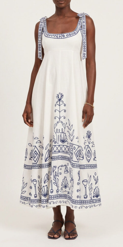 a01bd4e927b6499a SQUARE NECK FOLK EMBROIDERED MIDI DRESS FOR WEDDING GUEST