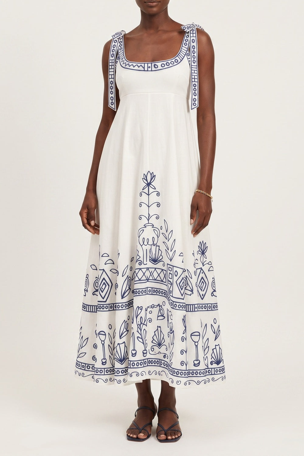a01bd4e927b6499a SQUARE NECK FOLK EMBROIDERED MIDI DRESS FOR WEDDING GUEST