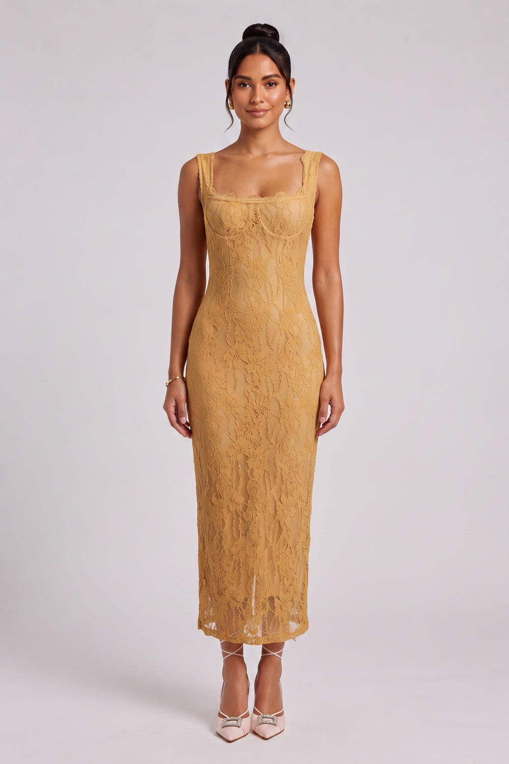 a14e9761035114df MUSTARD YELLOW LACE SHEATH DRESS FOR WEDDING GUEST